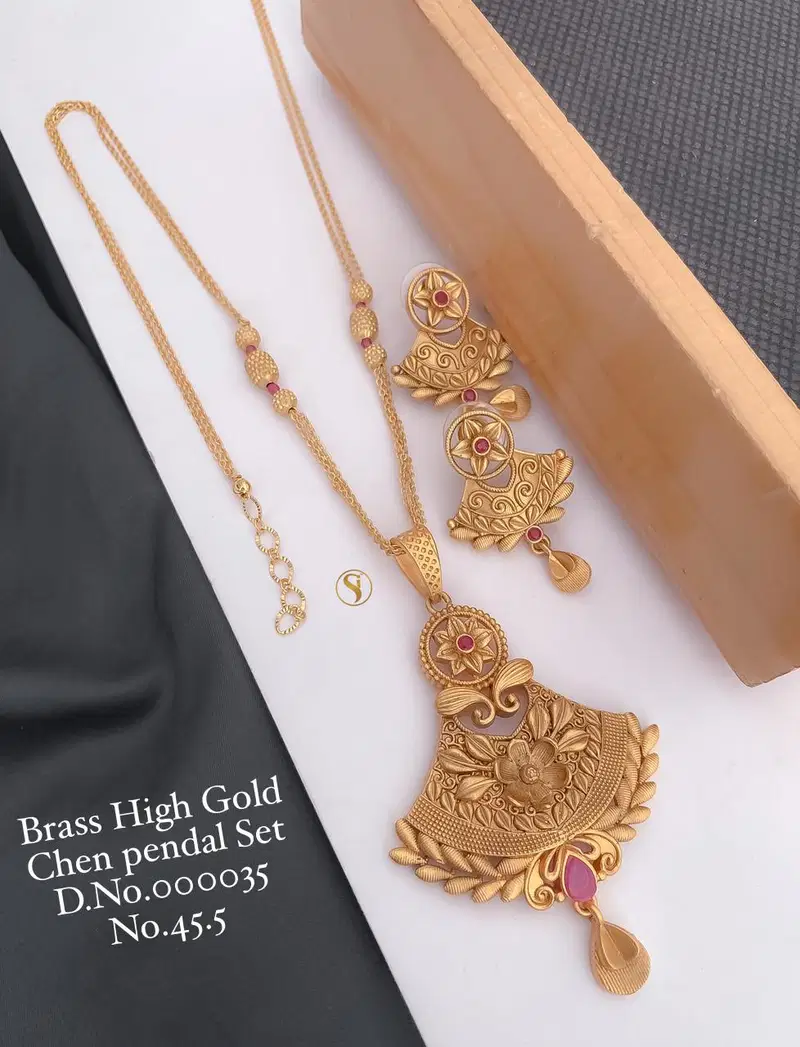 Accessories Brass High Gold Chain Pendant Set 4 Catalog
